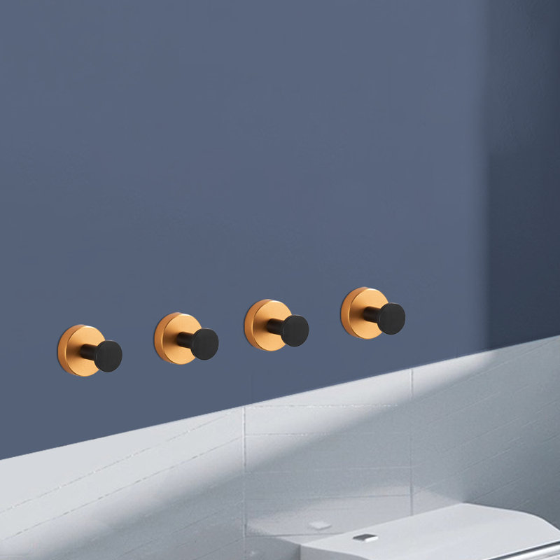 Topcraft Stainless Steel Wall-Mounted Bathroom Multi-Function Hook, Black Gold