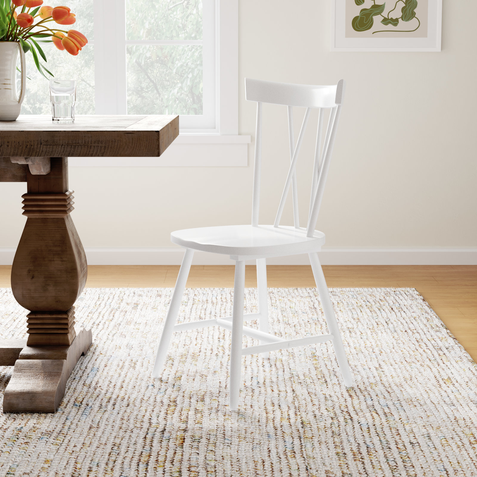 Porschia Dining Chair, White