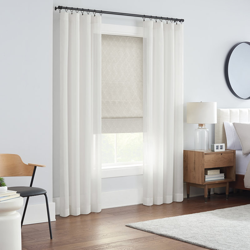 Ivory Cordless Blackout Woven Roman Shade 27" x 64"