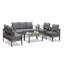 Ensemble de conversation de patio moderne en aluminium 5 pièces, canapé 7 places avec table basse-1498117728-1498117731-1498117742