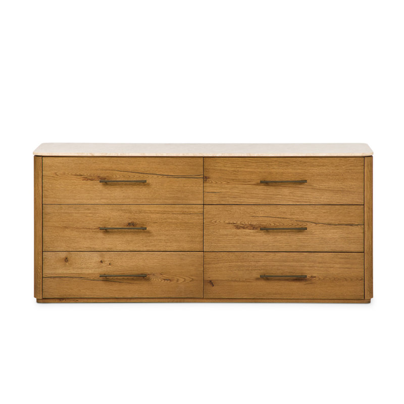 Raleigh 6 Drawer Dresser-Cappuccino Marble