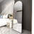 The 4st generation of floor mounted full length mirrors. Aluminum alloy metal frame arched wall mirror, bathroom makeup mirror, bedroom porch, clothing store, wall mounted. Black 65 "* 23"