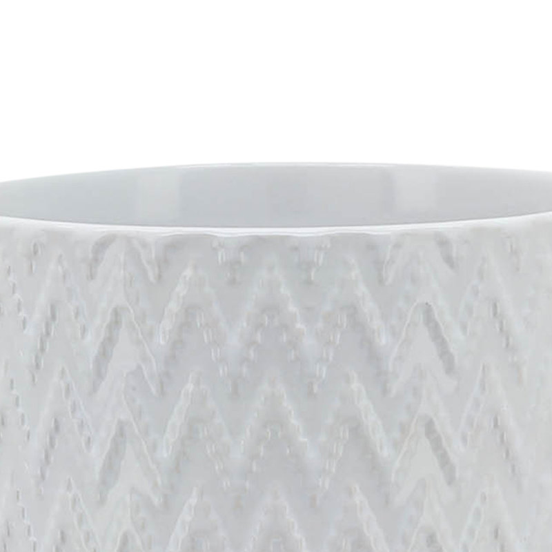 CHEVRON PLANTER W/ STAND, WHITE, 8.04" H x 6.04" W x  6.04" D