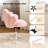 Teddy Fleece Makeup Office Chair Swivel Chair  Vanity Chair With Pillow-121488785