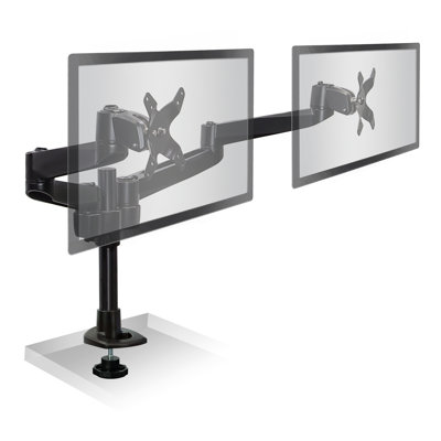 Swivel Arm Height Adjustable Universal 2 Screen Desk Mount