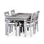 Salle à manger rectangulaire gris argent avec coussins moelleux pour plus de confort