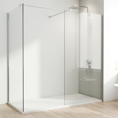Romelda 1900mm H Walk In Frameless Walk In Glass Screens with Clear Glass