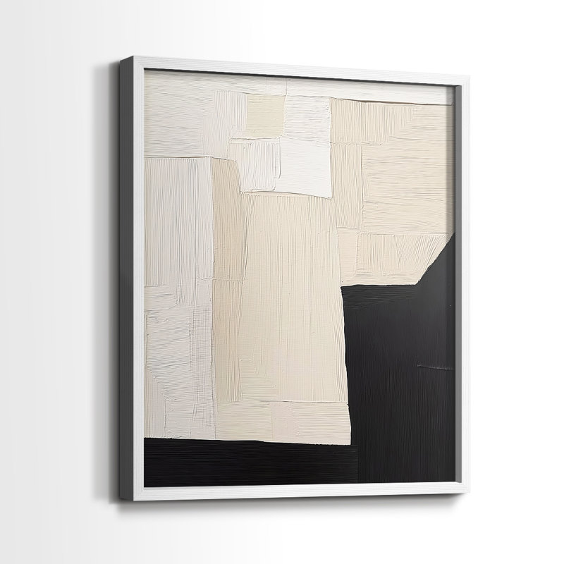 "ABSTRACT Series DCLVI" par J Paul, Blanc / Blanc, H 21 po x l 17 po