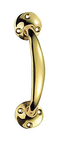 Bow Shaped Cupboard Cabinet Door Handles in Polished Brass Finish - 150mm x 48mm