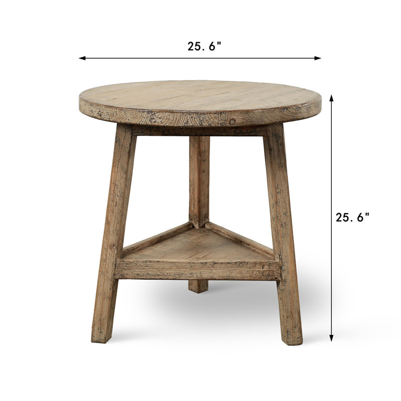 25.5 in. Solid Wood Console Table, Natural Wood