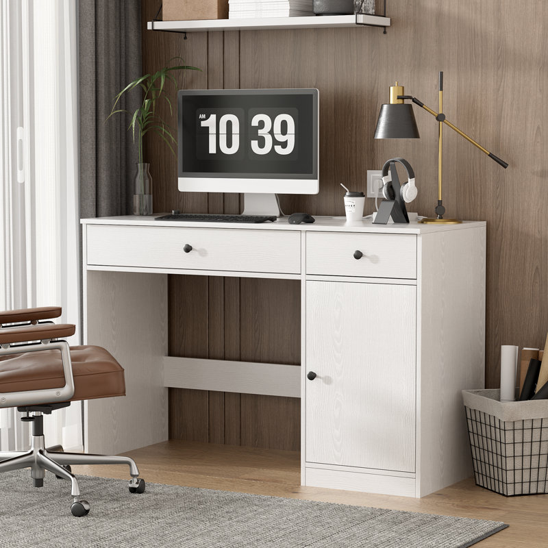 47.2'' W Computer Desk With 2 Drawers & Adjustable Shelf,Large Storage Cabinet For Home Office