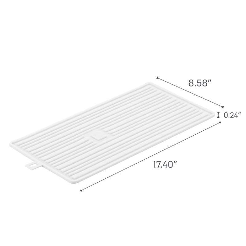 White Silicone Foldable Roll-Up Dish Drying Mat