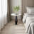 White Faux Marble End Table, Side Table Diamond-Shaped Base for Bedroom, Living Room