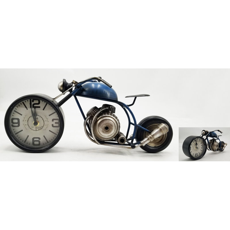 Analogue Metal Quartz Movement / Crystal Tabletop Clock in Black
