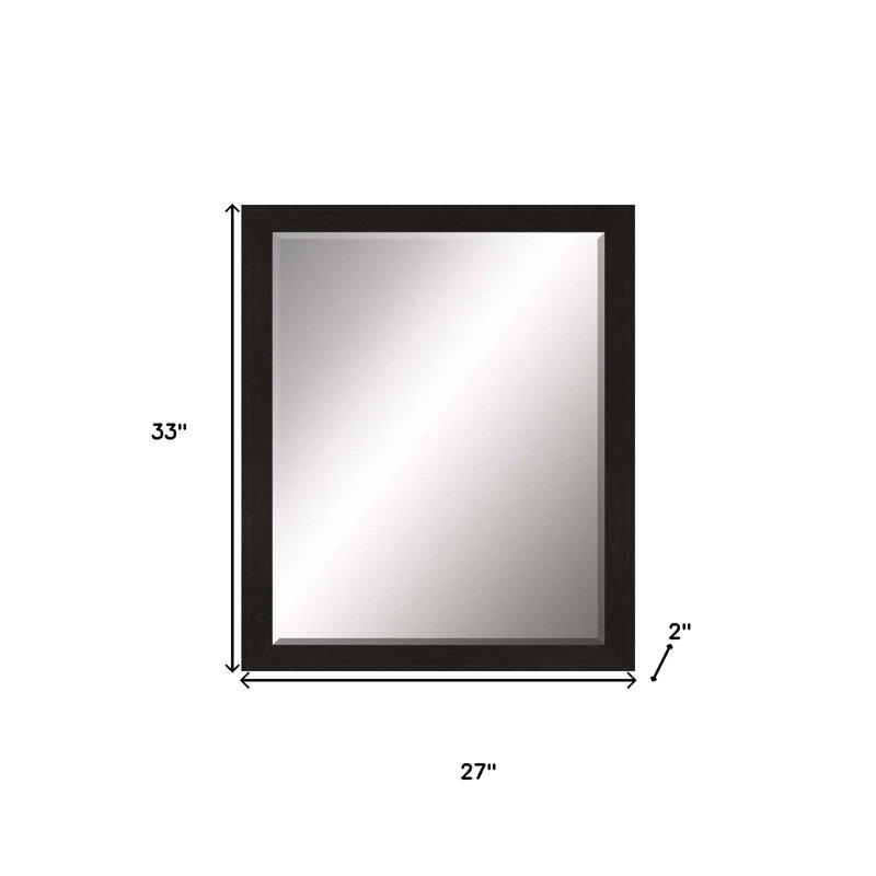 33" Dark Brown Accent Mirror