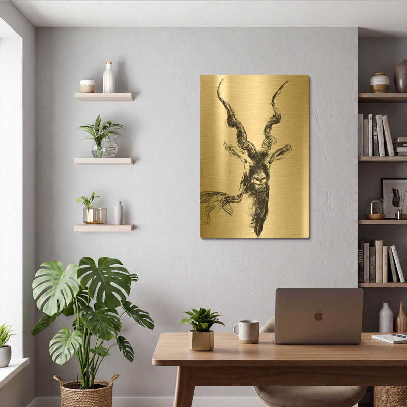 Art mural en métal doré 12 "x 16", 24 po x 36 po