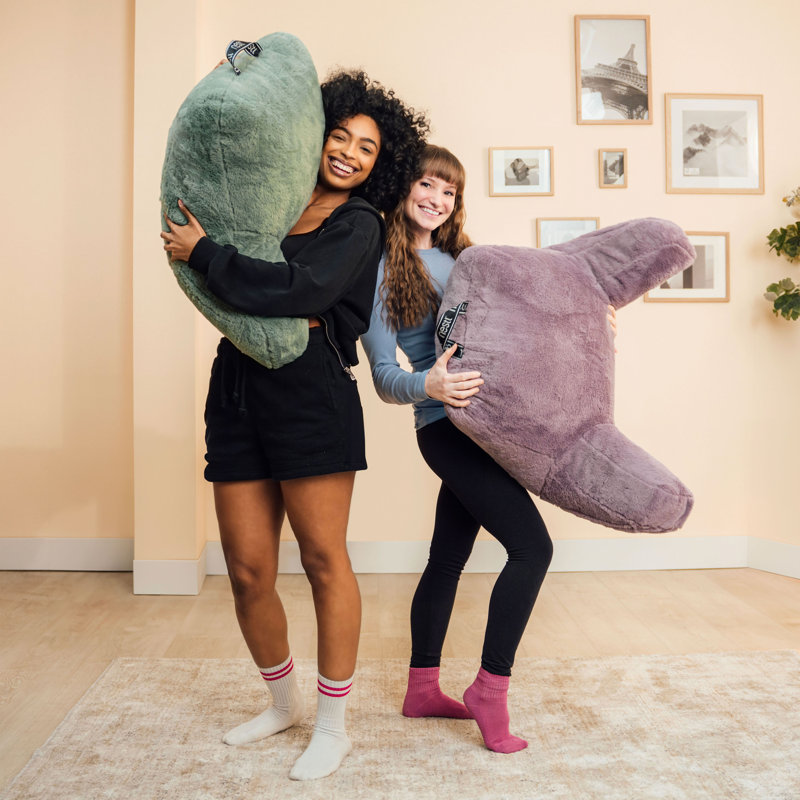 Coussin de dossier en fausse fourrure, Lin lin