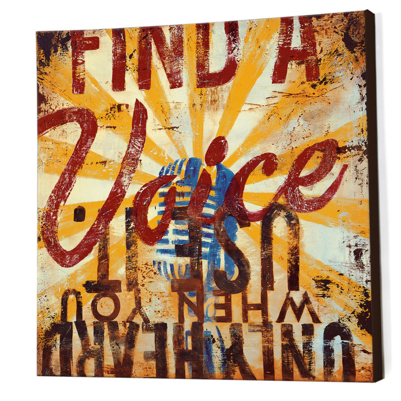 "La voix à l'intérieur" par Rodney White, affiche vintage sur toile tendue, H 36 po x l 36 po x P 1,5 po