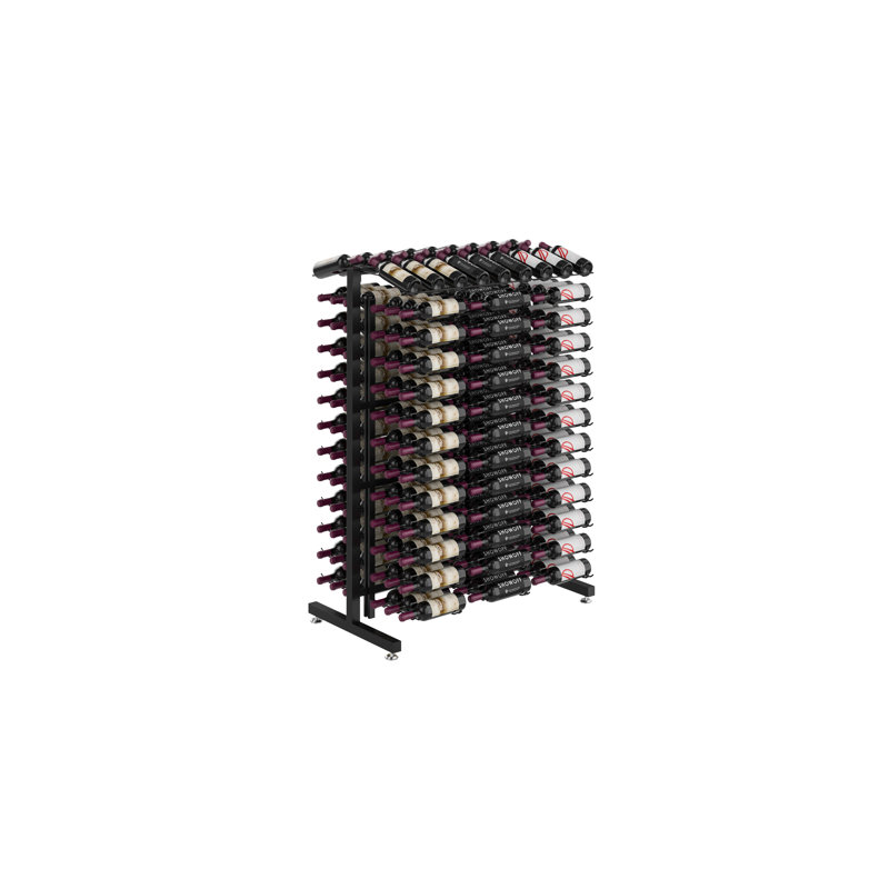 Illinois 234 Bottle Floor Wine Bottle Rack, Black
