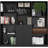 3 Piece Living Room With Black Bookcases - Functional And Modern Storage 3 Bookcase In Versatile Doors For Privacy Organization