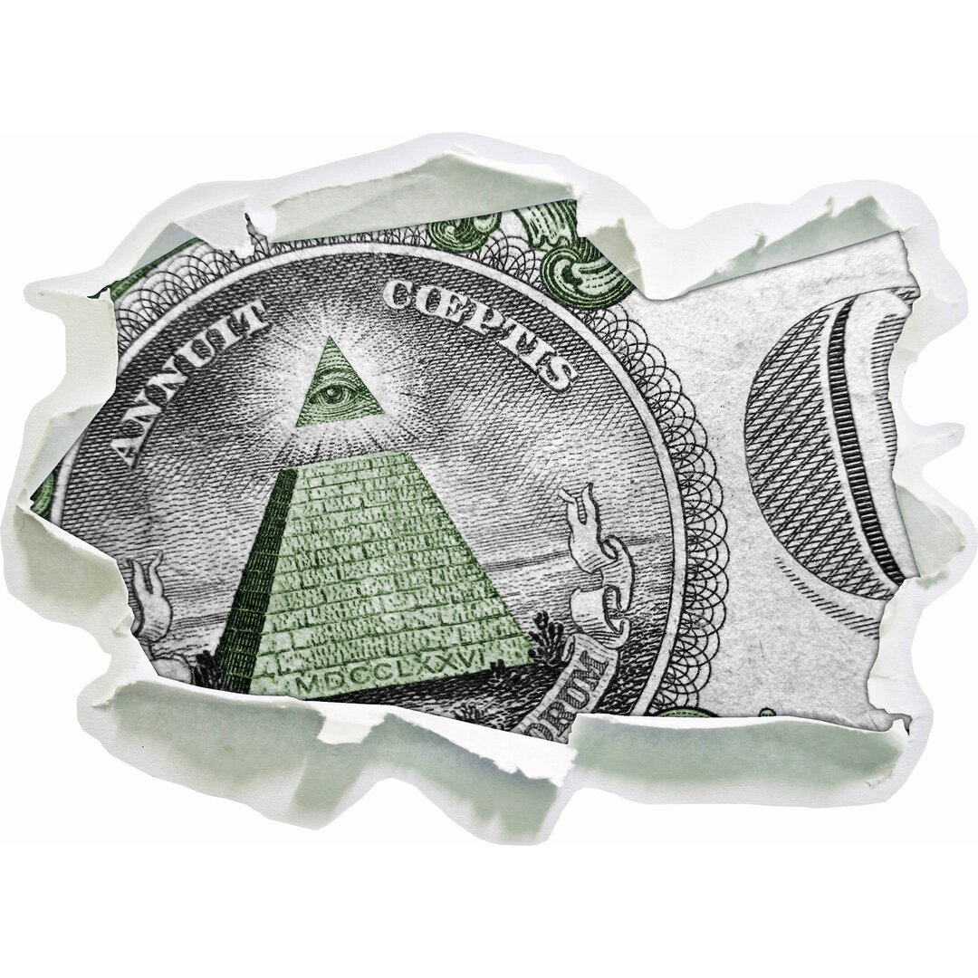 Illuminati Pyramide Dollar Wandaufkleber