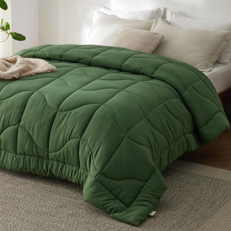 Insert de couette en duvet synthétique Bedge, Édredon grand, Vert olive
