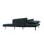 Causeuse convertible en tissu noir L 61 po avec coussins Leandro-108590274