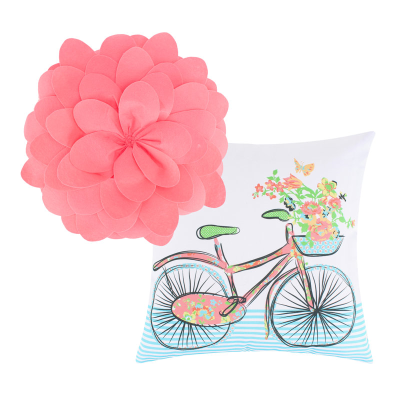 King White Cotton Reversible Floral Quilt Set