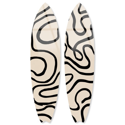 Ensemble de planche de surf Linear lints Acrylique Coastal par Notoriart