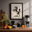 Rearing Horse in Ink Japandi - Framed Print-389391268-389391271