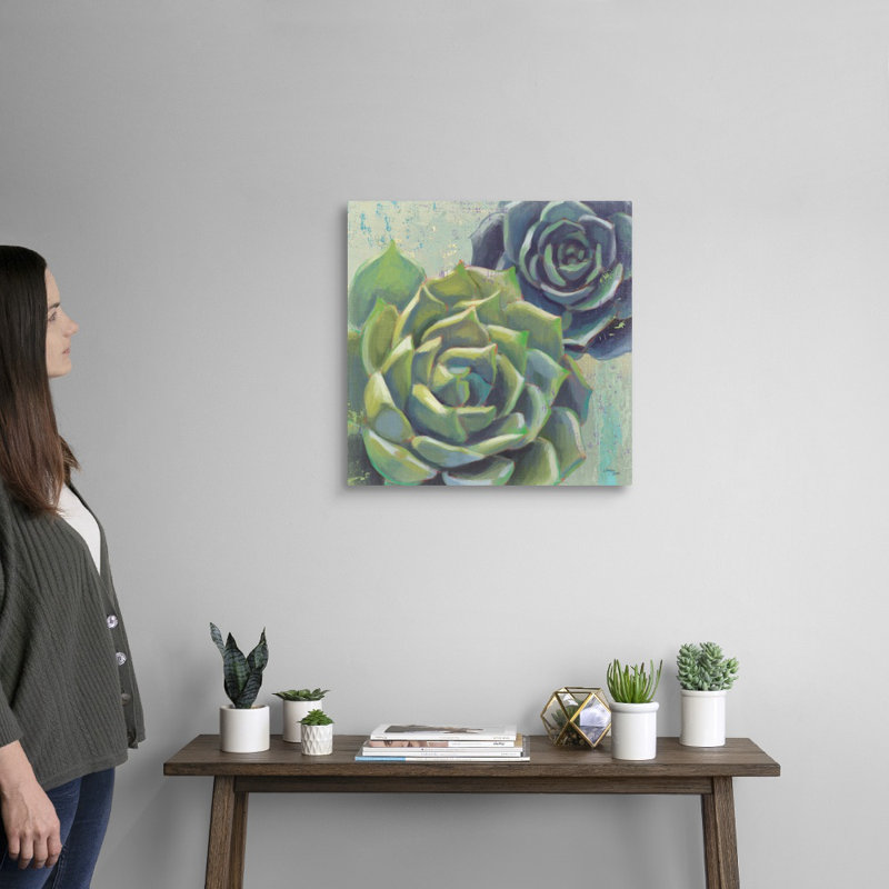 «Succulents I Crop», art mural sur toile, H 20 po x l 20 po x P 1,25 po, Toile tendue