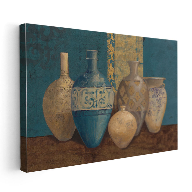 «Aegean Vessels on Turquoise», reproduction d'art sur toile, H 20 po x l 30 po