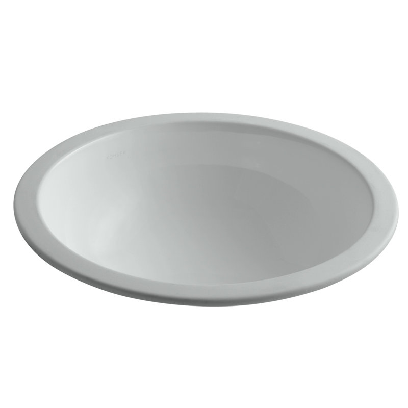 KOHLER Camber, ARTIST EDITIONS Round Undermount Bathroom Sink, Ice Gray
