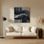 Art mural horizontal en métal rayé horizontal gris foncé-715441937