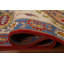 Tapis rouge / beige en laine noué à la main de conception unique 6 pi 8 po x 9 pi 7 po New Age