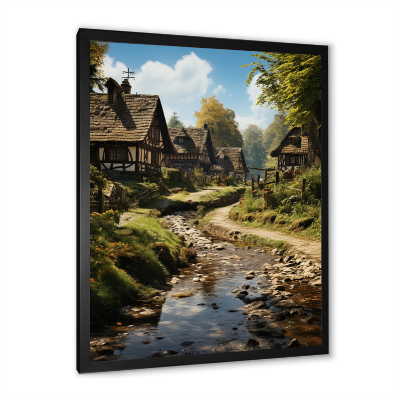 Barrada, Allemagne, campagne, bonheur II, H 40 po x l 30 po x P 1,5 po, Cadre photo noir