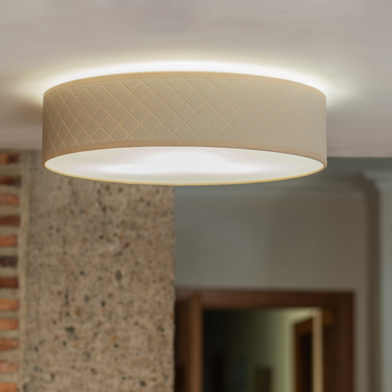 Trece Fabric Flush Mount, Ivory