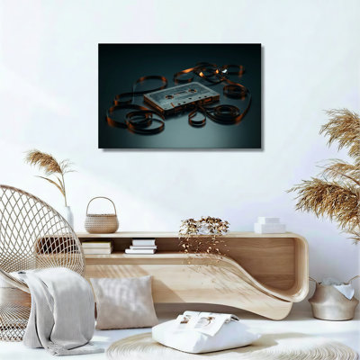 Ensemble de 1 tableau sur toile en forme de cassette audio