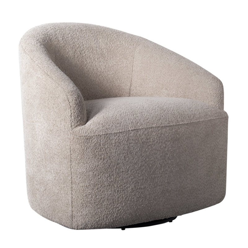 Chaise pivotante rembourrée à 360 degrés, Beige