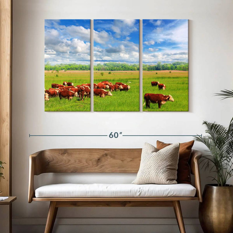Brampt Grazing Hereford Cows, 32" H x 50" W