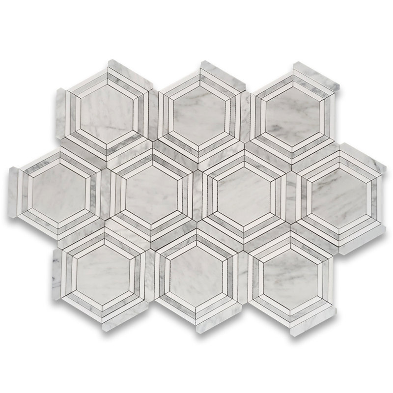8" x 9" Marble Honeycomb Mosaic Wall & Floor Tile