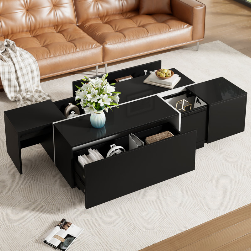 Table basse avec rangement, Noir