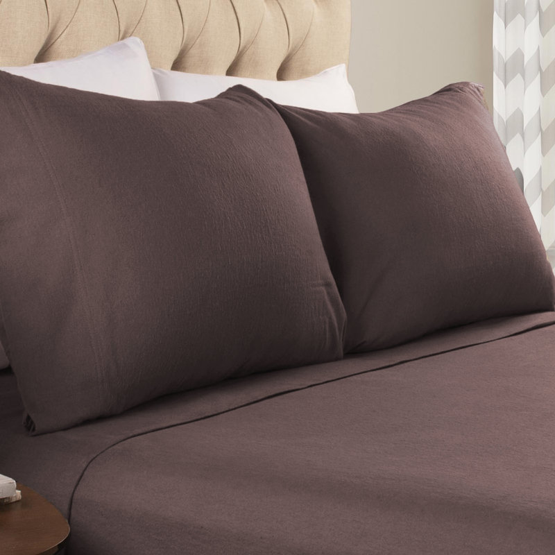 Modern All Season Solid Flannel Cotton Pillowcase, King Pillowcase, Light Blue