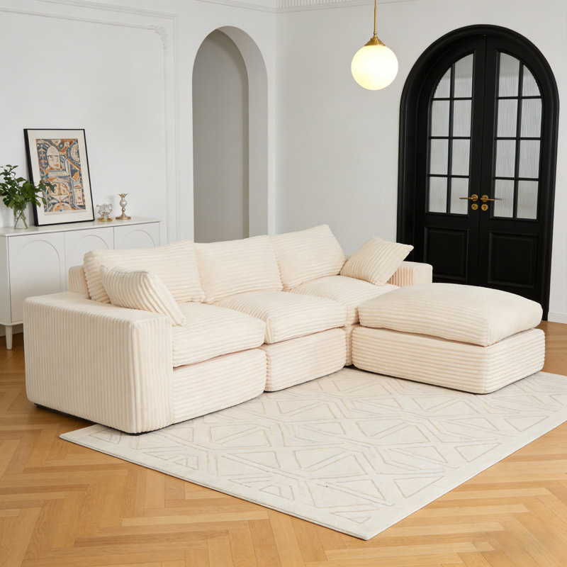 Canapé modulaire Cloud Comfort, chenille en forme de L moderne de 108 pouces pour la maison