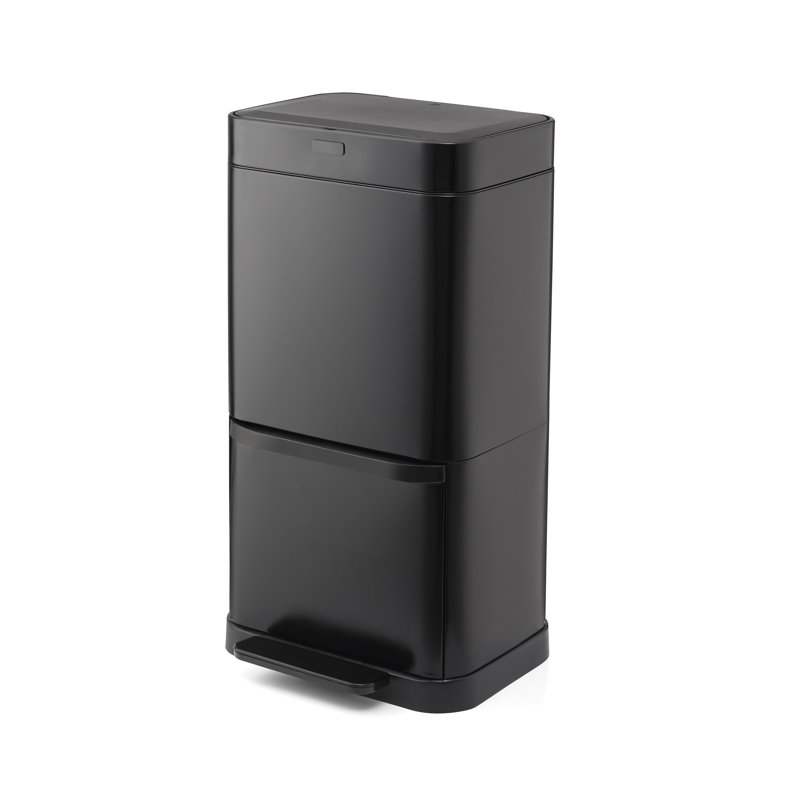 SWKA4501BLKN Swan Stealth Dual Recycling Sensor Bin, Retainer Ring, Iron Body, 70L, Black