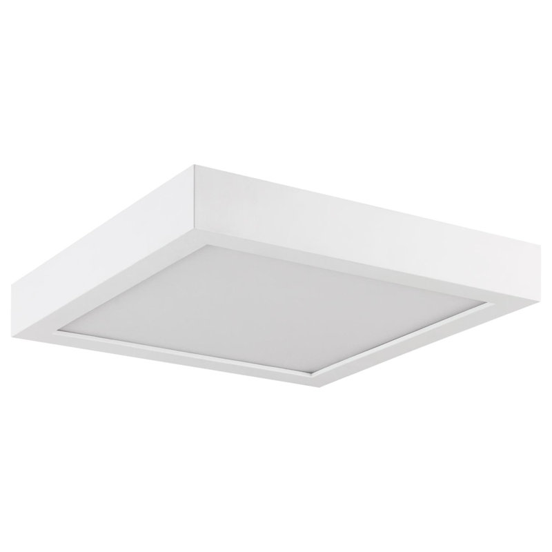Plafonnier encastré 1 lumière DEL, Blanc, H 0,63 po x l 9 po x P 9 po
