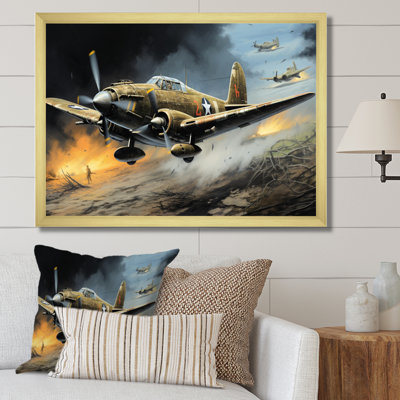 Vieille avion militaire pendant la Seconde Guerre mondiale - Art militaire sur toile