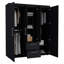 Garde-robe, rangement multi-sections avec tringles de suspension, tablettes et 2 tiroirs-1958295273