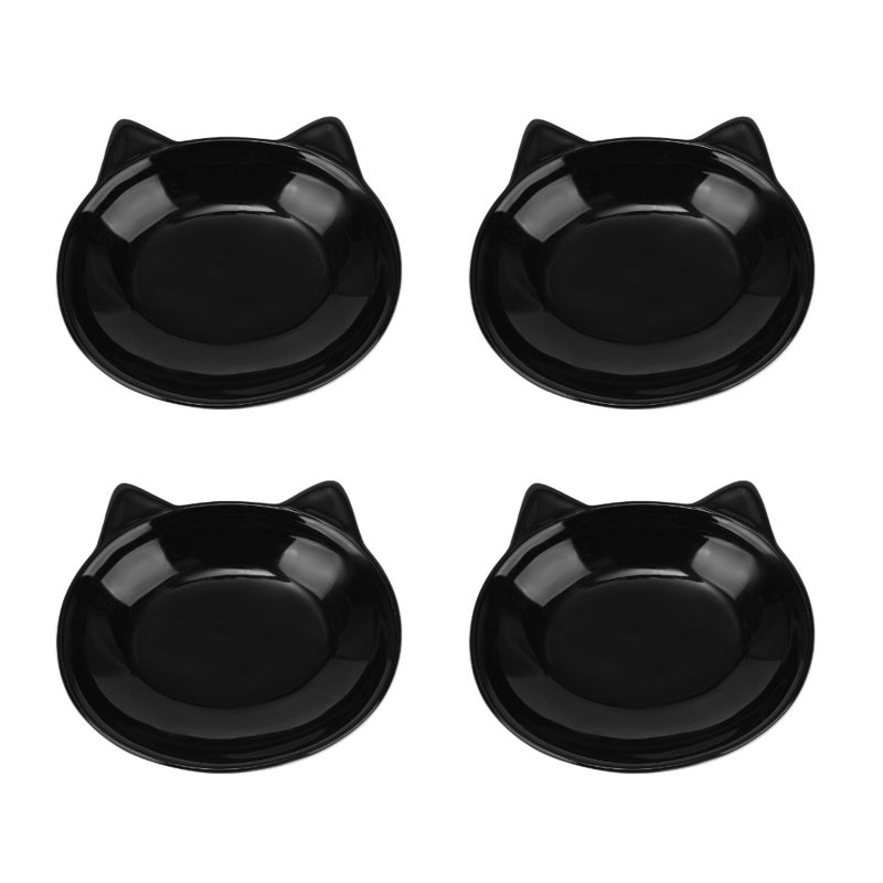 Assiette plate Milo Cat, ensemble de quatre, Noir, noir, noir, noir