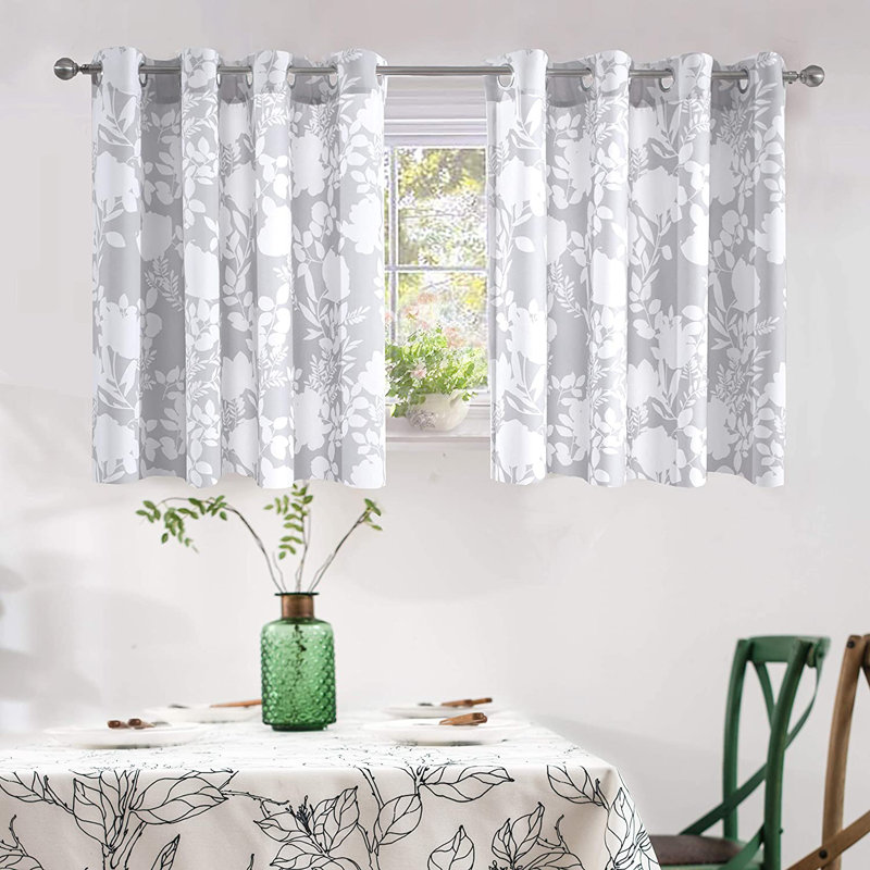 Adaleya Room Darkening Curtain Pair, Gray, 52" W x 36" L